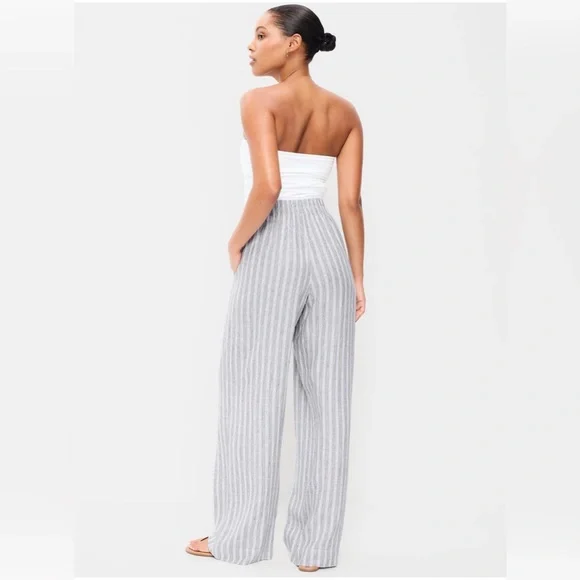 🆕 Old Navy Women's High-Waisted Linen-Blend Wide-Leg Pants - Picture 3 of 16